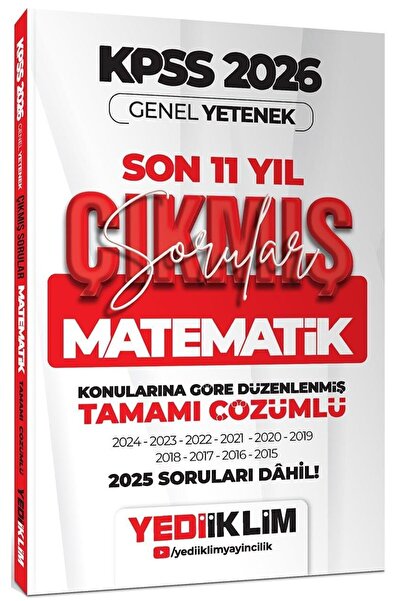 Yediiklim Yayınları 2026 KPSS Genel Yetenek Matematik Konularına Göre Tamamı ...