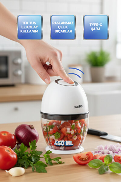 Sinbo SHB-7503 Şarjlı Kablosuz Rondo – Paslanmaz Çelik Bıçaklı