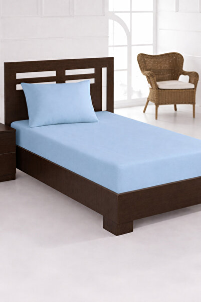 Çeyiz Diyarı Combed Cotton Single Size 120X200 cm Fitted Sheet Blue