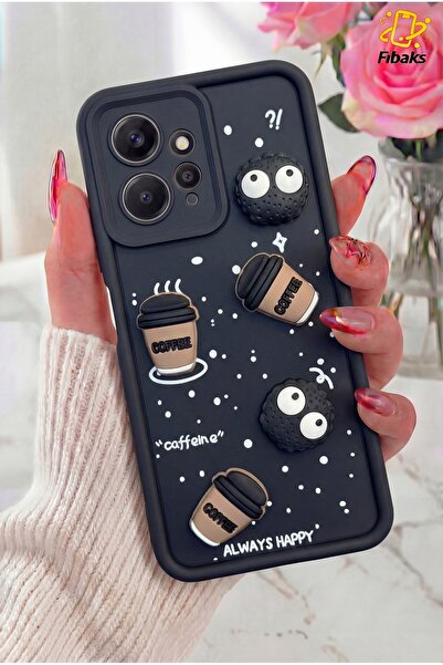 Fibaks Redmi Note 12 Kılıf Tasarımlı Desenli Kamera Korumalı Coffee Kurabiye ...