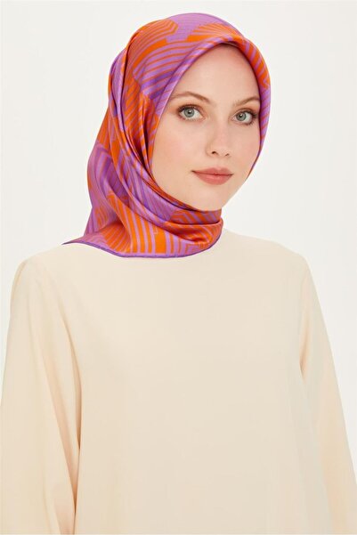 Armine Eșarfă din mătase pură cu model geometric 9218D 83 13