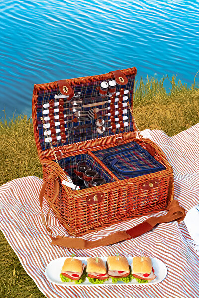 Perotti Cestino Italy 4 Kişilik Piknik Sepeti Hasır, Cooler, Aksesuar Sepeti ...