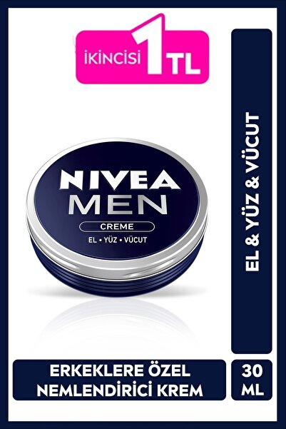 NIVEA MEN Erkek Creme Nemlendirici Bakım Kremi 30 ml,Yüz,El,Vücut İçin,E Vita...