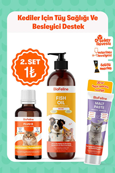 BioFeline Tüy Dökülmesi Azaltıcı ve Deri Sağlığı Destekleyici Kediler İçin Ba...