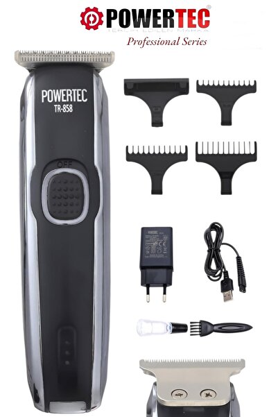 POWERTEC TR-858 USB Type-C Şarjlı Saç Sakal Ense Vücut Tıraş Makinesi - Profe...