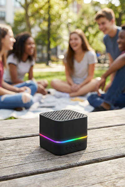 Mikado Md-18bt Siyah Dc 5v/usb Tf Kartlı Bluetoothlu Led Işklı Şarjlı Speaker