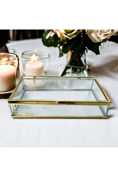 PERA HOME Promise Engagement Chocolate Box with Glass Lid Small Size