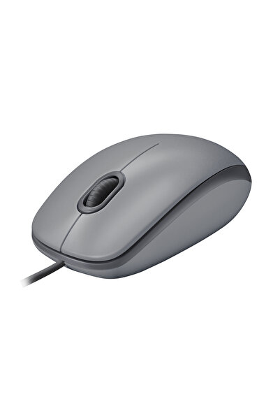 logitech M110 Sessiz Tam Boyutlu Kablolu USB-A Bağlantılı Optik Mouse, Gri 91...