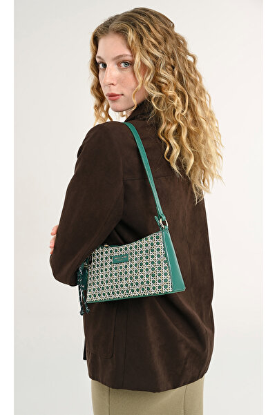 Pierre Cardin حقيبة كتف نسائية بتصميم مونوغرام رقمي أخضر إصدار محدود 05PO25Y1...