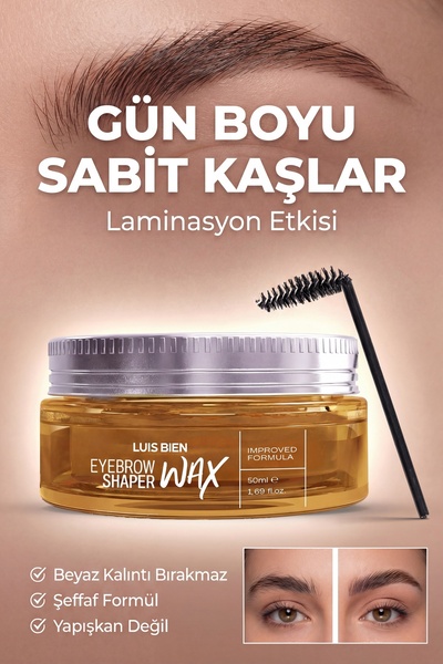 Luis Bien Laminasyon Etkili Kaş Sabitleyici Wax 50 ml – Trichogen & Hint Yağı...