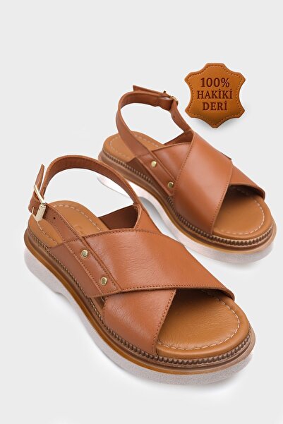 Capone Outfitters Katy Genuine Leather Soft Comfort Wedge Heel Women's Sandals