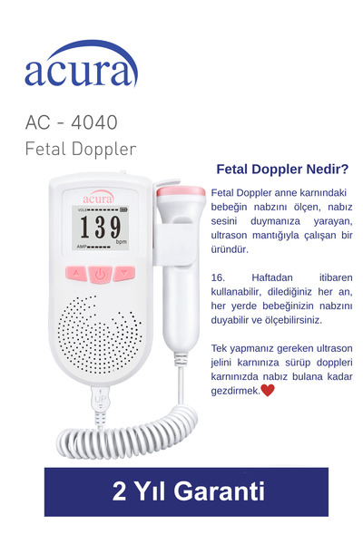 Acura Fetal Doppler Nabız Dinleme Cihazı