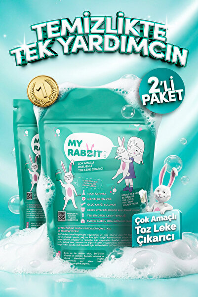 My Rabbit! Çamaşır Ve Yüzey Için Çok Amaçlı Oksijenli Toz Leke Çıkarıcı ve be...