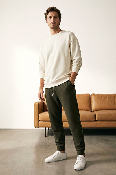 Trendyol Collection Khaki Basic Regular/Normal Cut Jogginghose mit Gummizug a...
