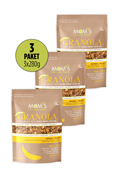 Mom's Natural Foods 3'LÜ MUZ-CEVİZ GRANOLA 3x280 G