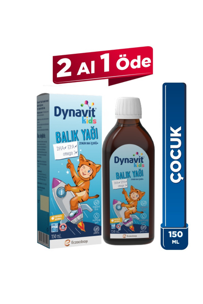 Dynavit Kids  Balık Yağı 150 mL - Çocuklar için 1300mg Balık Yağı, Omega-3, E...