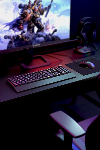 Rampage Rampage KM-9858 JAZZY V2 Siyah Usb RGB Aydınlatmalı Q 12800 DPI Mouse Gaming Oyuncu Klavye Mouse Set