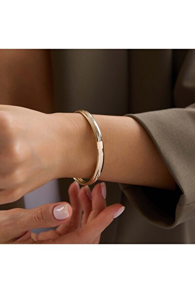 Bayar Gold 14 Ayar Altın İtalyan Bombeli Esnek Bilezik