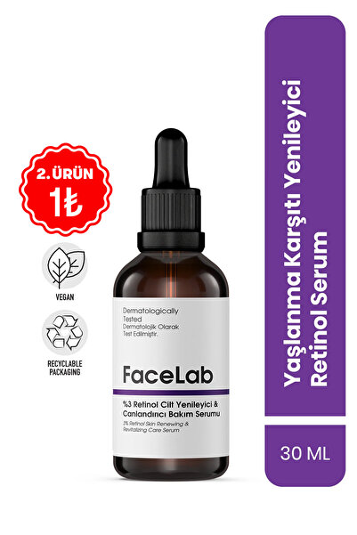 FaceLab Retinol Serum %0.3 (30 ml) – Yaşlanma Karşıtı Serum | Cilt Yenileyici...