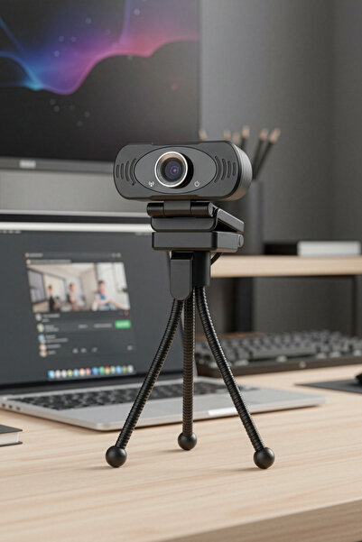 Everest Original SC-HD03 1080P Full HD Metal Tripod Hediyeli Webcam Usb Pc Ka...