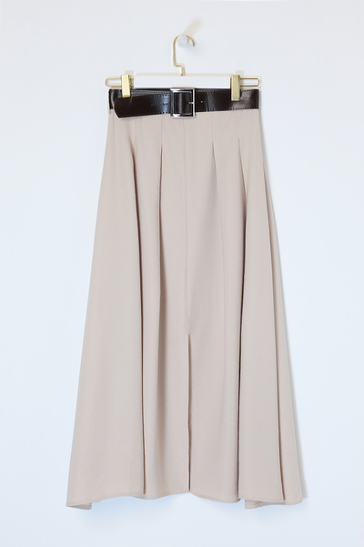 Drop by TrendyolMilla Duga plisirana suknja sa pojasom