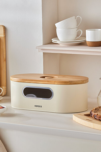 Karaca Stream 2in1 Ekmek Kutusu/Kesme Tahtası Cream