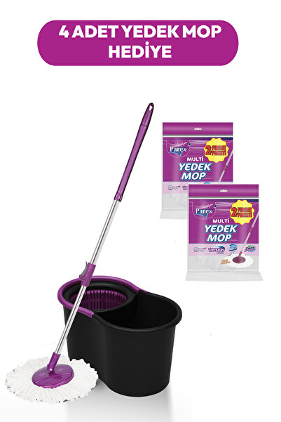 Parex Black Editlon Otomatik Temizlik Seti ve 4'lü Yedek Mop