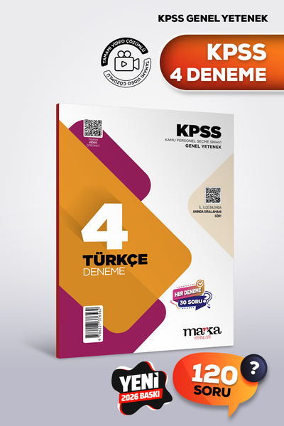 Marka Yayınları 2026 KKPSS Türkçe 4 Deneme Sınavı | 120 Soru | Tamamı Video Ç...