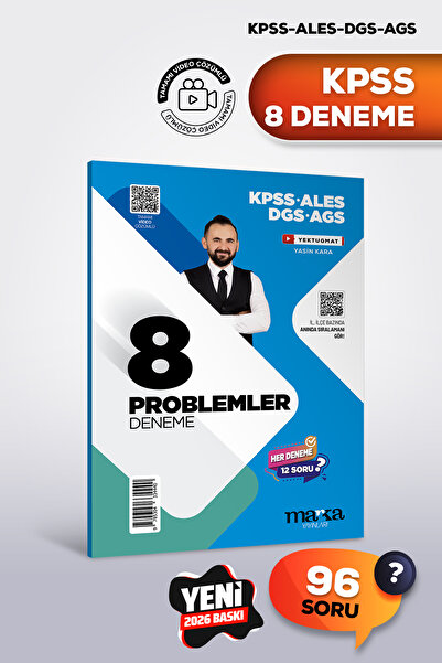 Marka Yayınları 2026 KKPSS Problemler 8 Deneme Sınavı | 96 Soru | Tamamı Vide...