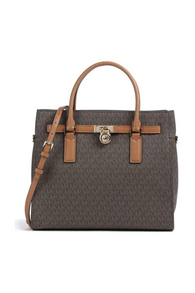 Michael Kors حقيبة يد وكتف نسائية كبيرة الحجم من هاميلتون موديرن - بني