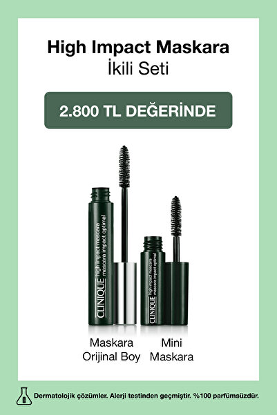 Clinique High Impact Maskara İkilisi | Orijinal Boy Maskara, Mini Maskara