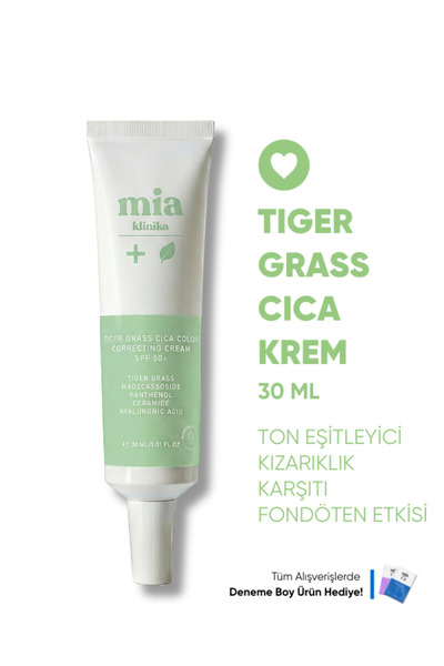 mia klinika Tiger Grass Ton Eşitleyici Kızarıklık Karşıtı 50 Spf Cica Krem 30 ml