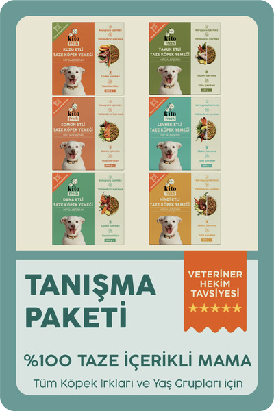 kito Fresh Köpekler için %100 Taze İçerikli Mama Tanışma Paketi