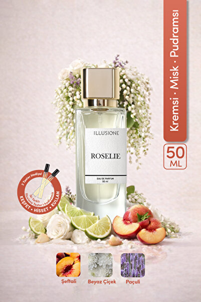 ILLUSIONE FRAGRANCE Roselie EDP Kadın Parfüm 50ml | Kremsi-Misk-Pudramsı | Şe...