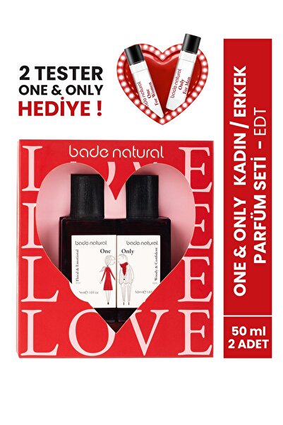 Bade Natural ONE&ONLY Kadın/Erkek Parfüm Seti 50ml x2 EDT