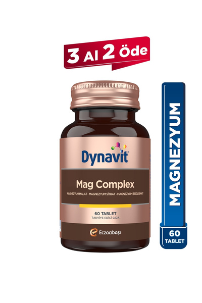 Dynavit Mag Complex 60 Tablet– 200mg Magnezyum Kompleks 3lü Form(Malat-Sitrat...