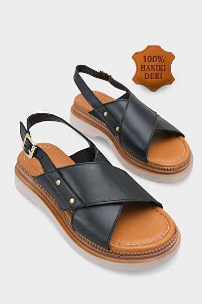 Capone Outfitters Katy Genuine Leather Soft Comfort Wedge Heel Women's Sandals