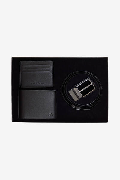 ALTINYILDIZ CLASSICS Set de accesorii pentru bărbați, negru, cu cutie cadou, ...