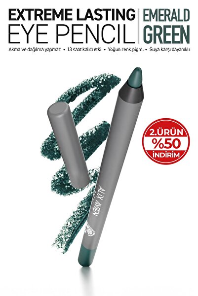 Alix Avien Uzun Süre Kalıcı Suya Dayanıklı Akma, Dağılma Yapmayan Yeşil Göz K...