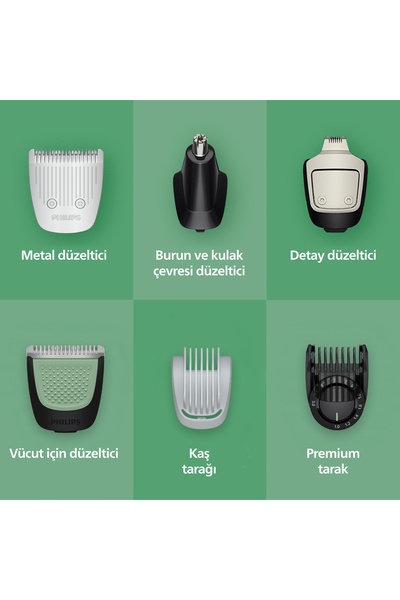Philips 7000 Serisi 15in1, Erkek Bakım Seti, Yüz/Saç/Vücut Tıraş Makinesi, Islak /Kuru Kullanım, MG7935/15