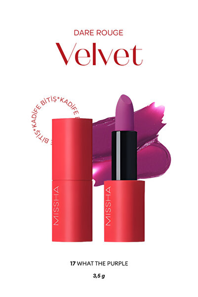 Missha Yoğun Pigmentli Besleyici Kadife Dokulu Mat Ruj Dare Rouge (Velvet/Wha...