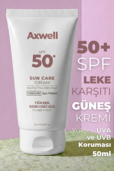 AXWELL Spf 50+ Leke Karşıtı Nemlendirici Yüksek Koruma Güneş Kremi 50 ml