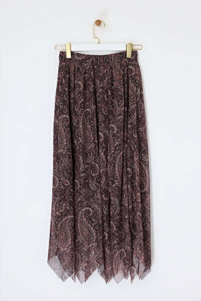 Drop by TrendyolMilla Burgundska suknja od tila TDRSS26ET00026