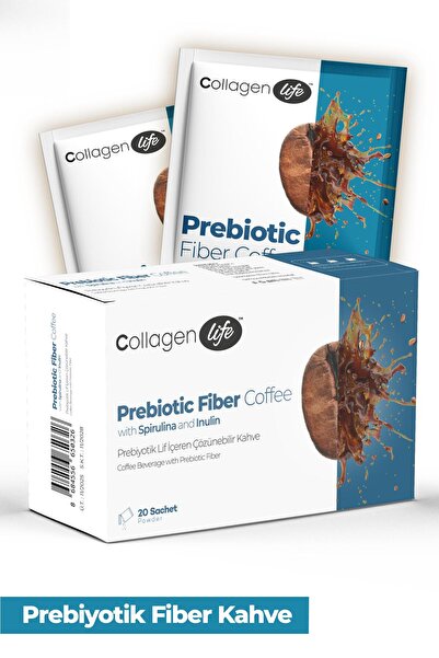 COLLAGEN LIFE Prebiyotik Lif ( İnulin ) Spirulina & Hindiba İçeren Kahve