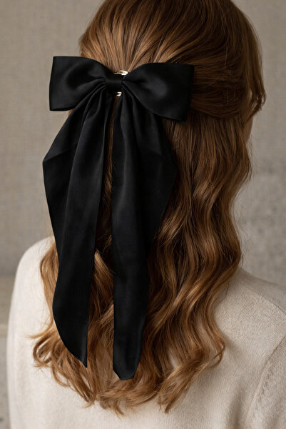 Katia&Bony Σατέν Φιόγκος Αυτόματο Κούμπωμα Μαύρο