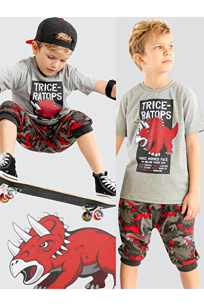 MSHB&G Triceratops Boy T-shirt Capri Shorts Set