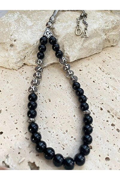 Lio20 Sevgili Çift İsimli Püskülü Harfli Hediyelik Oniks Taşı Tesbih Desenli ...