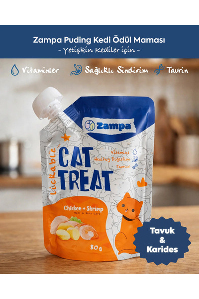 Zampa Puding Kedi Ödülü - Tavuk Etli & Karidesli - 80g