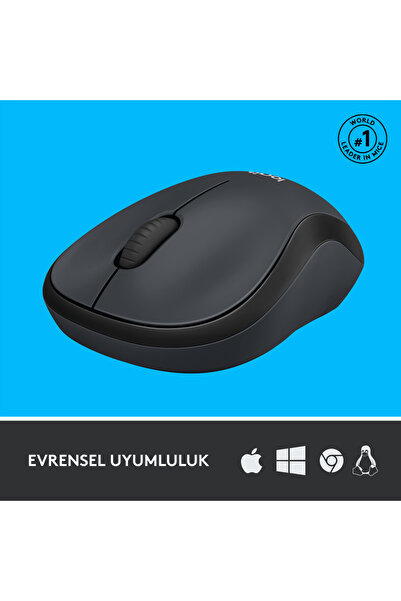 logitech M220 Sessiz Kompakt Kablosuz Mouse, Siyah 910-004878