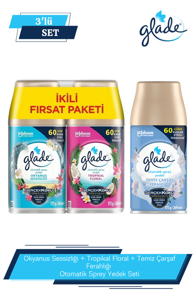 Glade Otomatik Sprey Oda Kokusu Yedek Tropikal Floral+ Temizliğin Ferahlığı+ ...